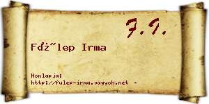 Fülep Irma névjegykártya